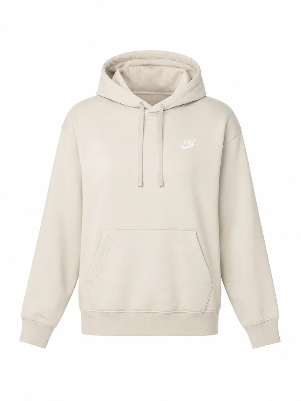 Nike Sportswear Club Fleece Pullover Hoodie Beige Cream Sweatshirt Small S